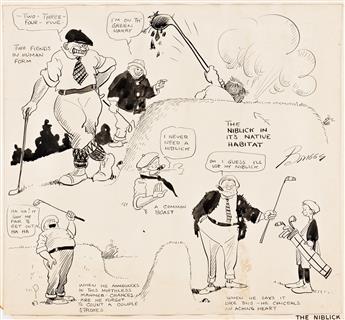 CLARE A. BRIGGS (1875-1930) The Niblick. * Who gets the most fun out of golf? [CARTOONS / GOLF]